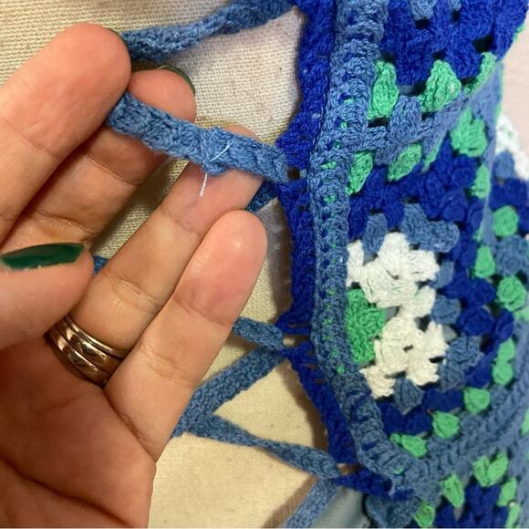 NWOT Lulus Trendsetting Charm Blue Crochet Lace-Up Sleeveless Mini Dress - Picture 4 of 9